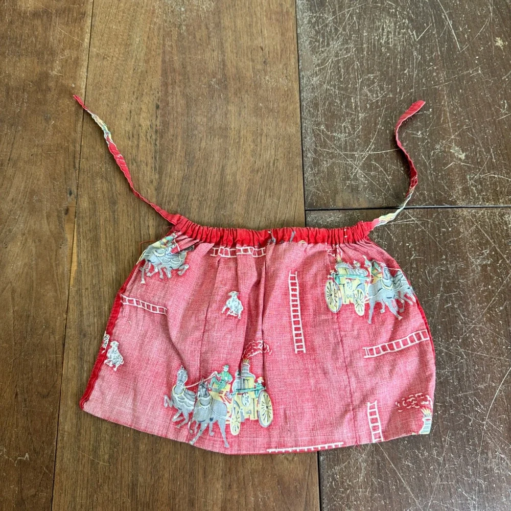 Vintage Horse & Buggy Pattern Baby Infant Doll Size‎ Half Apron